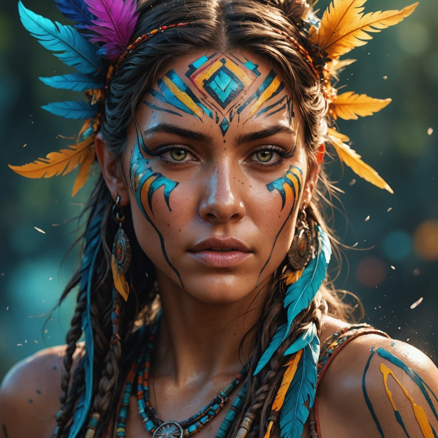 Dramatic Wild Spirit Portrait in Hyperrealism