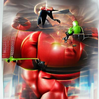 Mr. Incredible vs Omnidroid: Marvel-Style Poster Art