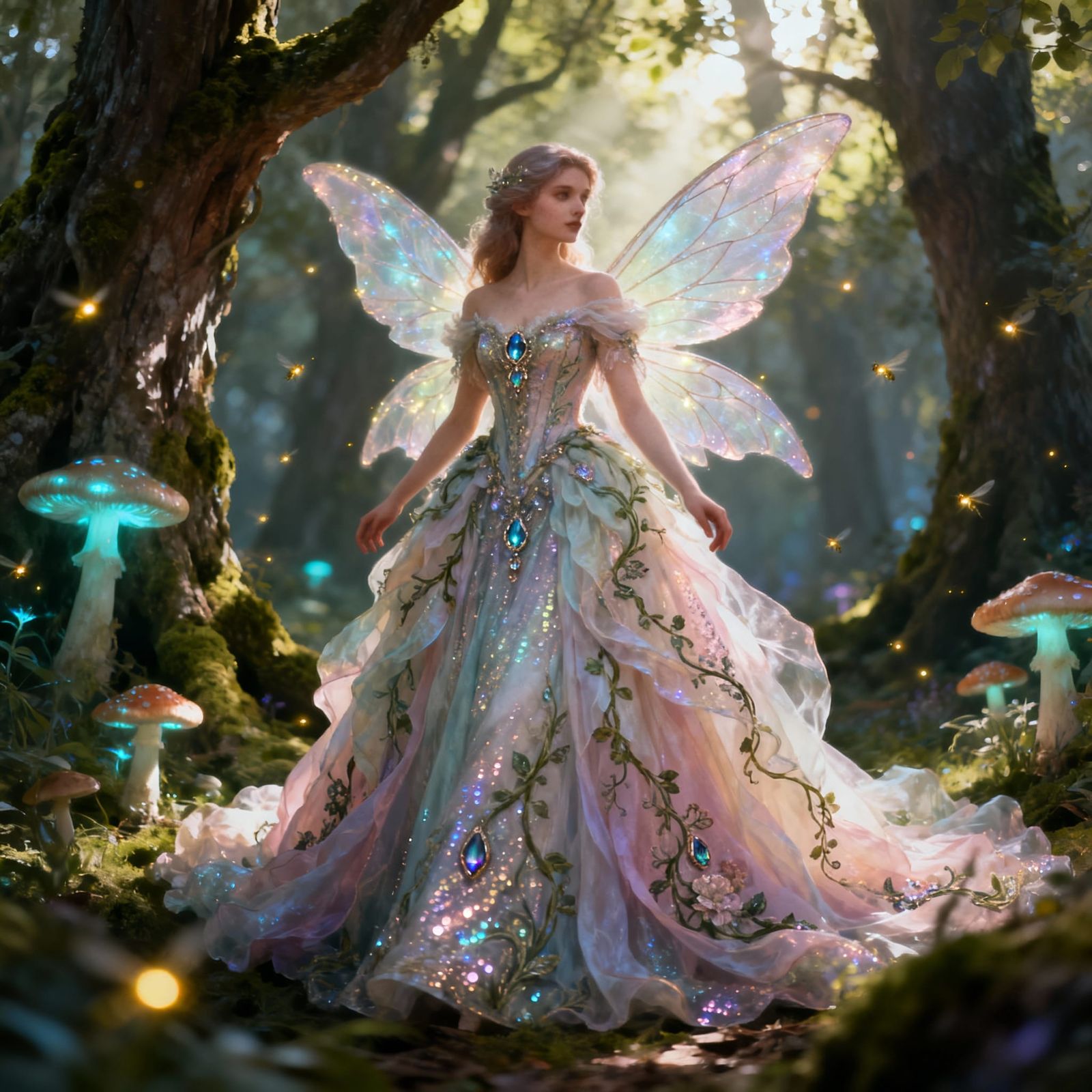 Ethereal Woodland Fairy Princess in Detailed Fantasy Art