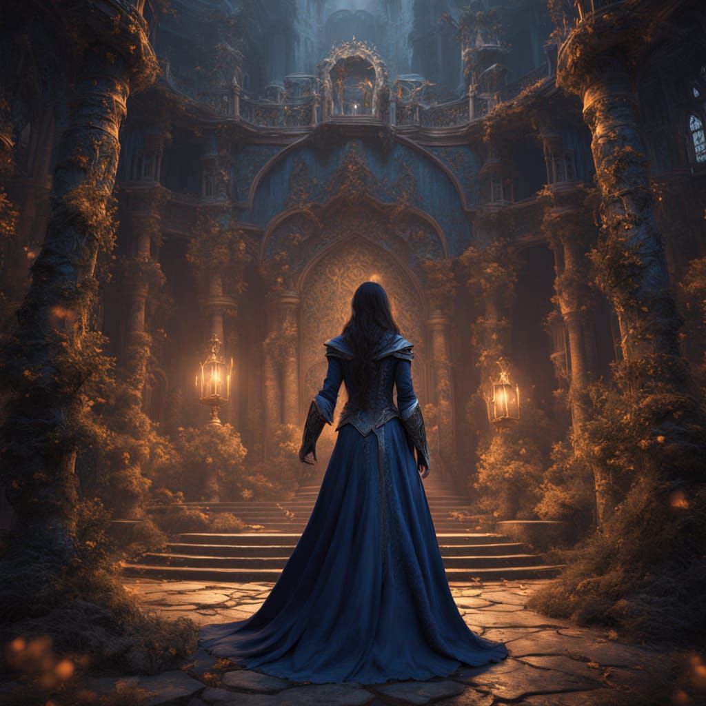 Mystical Sorceress in High Fantasy Matte Painting