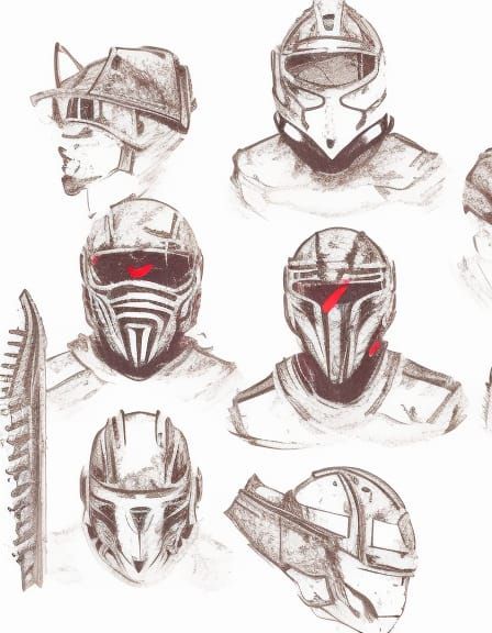 "Rust & Resilience: Post-Apocalyptic Helmet Concept Art Series". 09