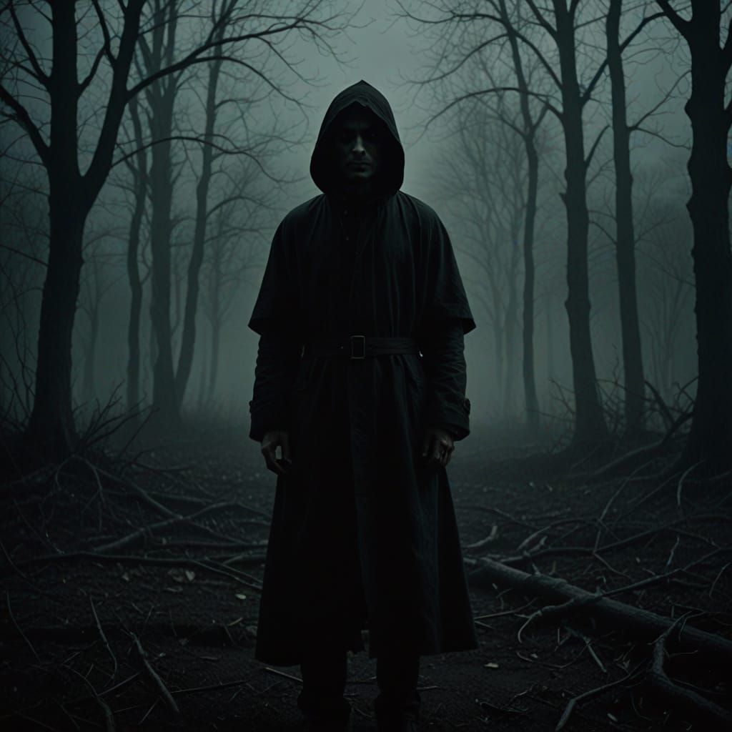 Ominous Figure in Gothic Film Still