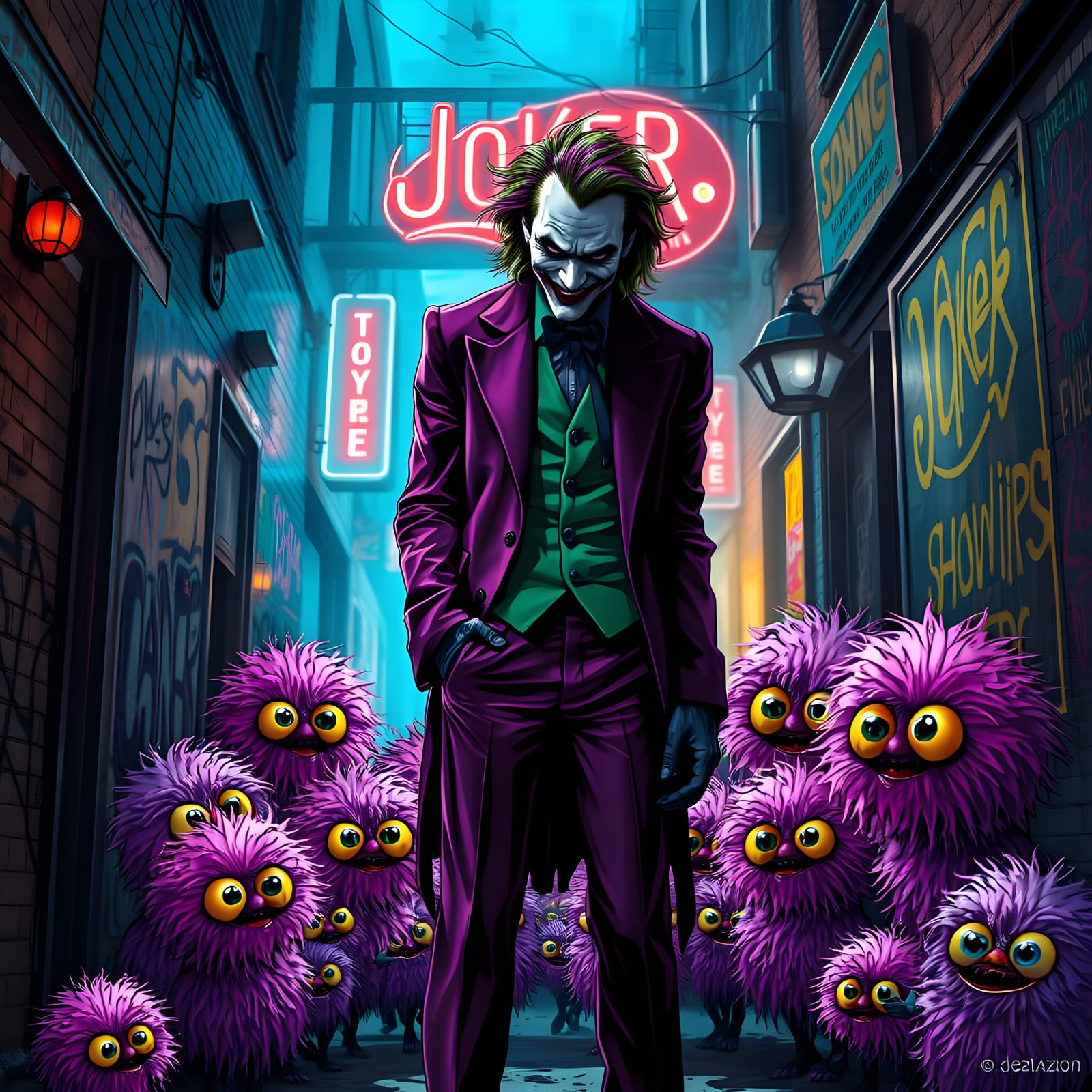 The Joker's Menagerie: A Gothic Graphic Novel Scene