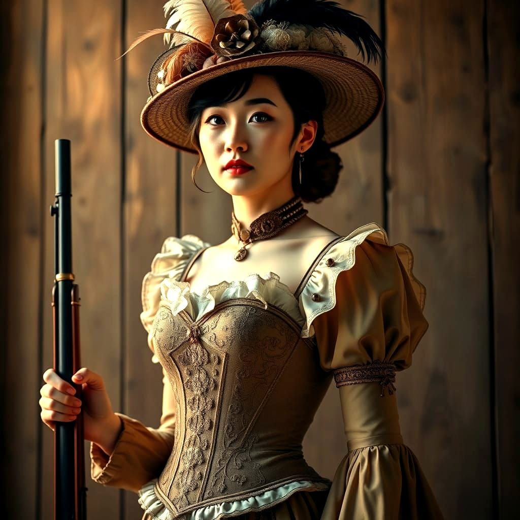 Elegant Victorian Steampunk Portrait in Sepia