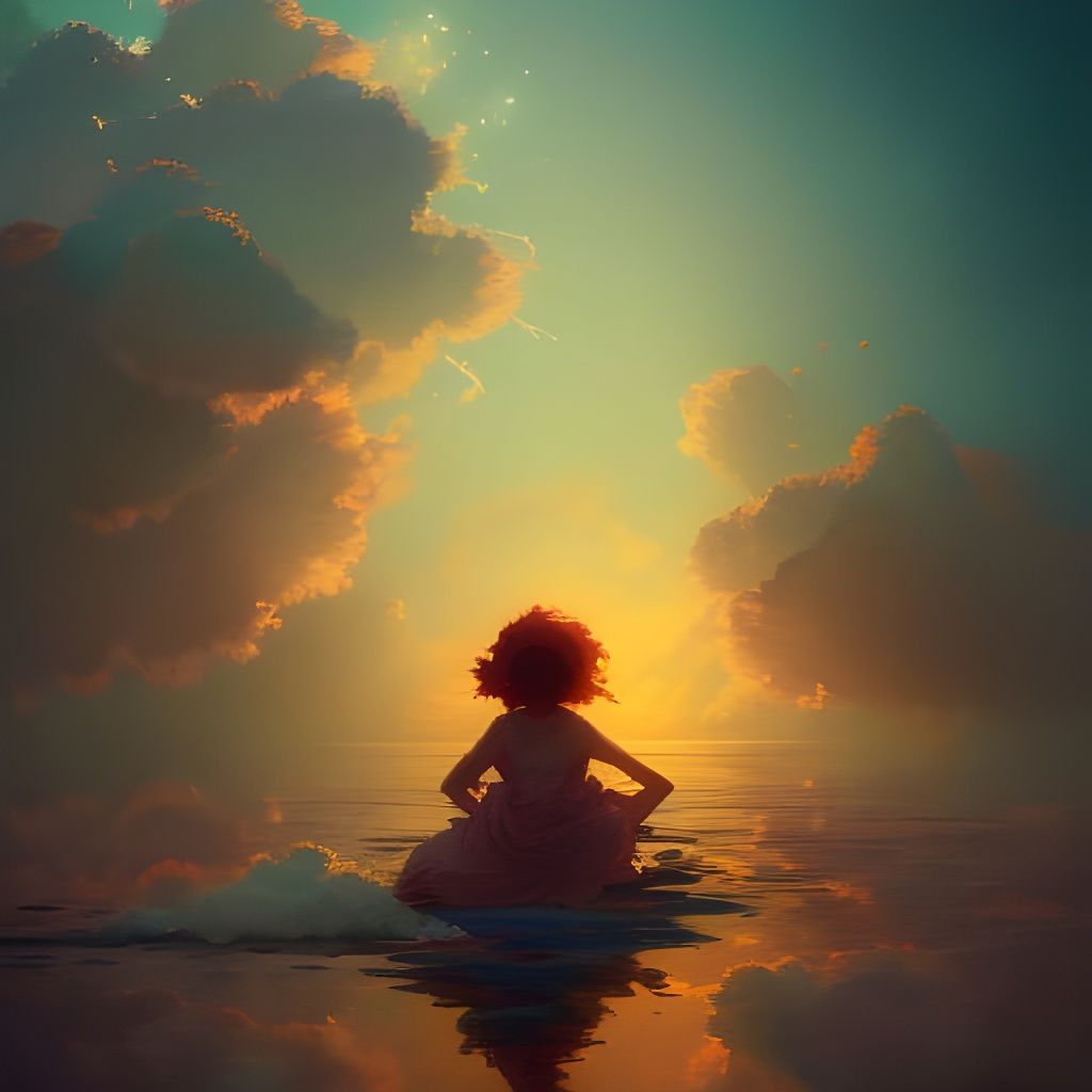 Heavenly Bedroom Among Clouds at Sunrise