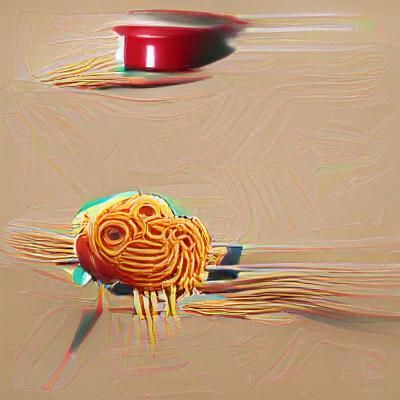 Photorealistic Spaghetti with Tomato Sauce