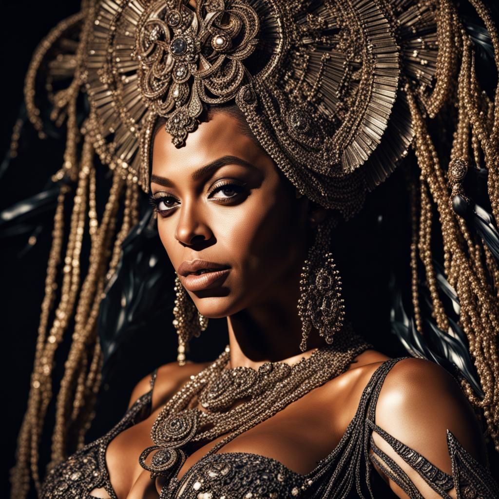 Hyperrealistic Portrait of Beyoncé in Sharp Focus