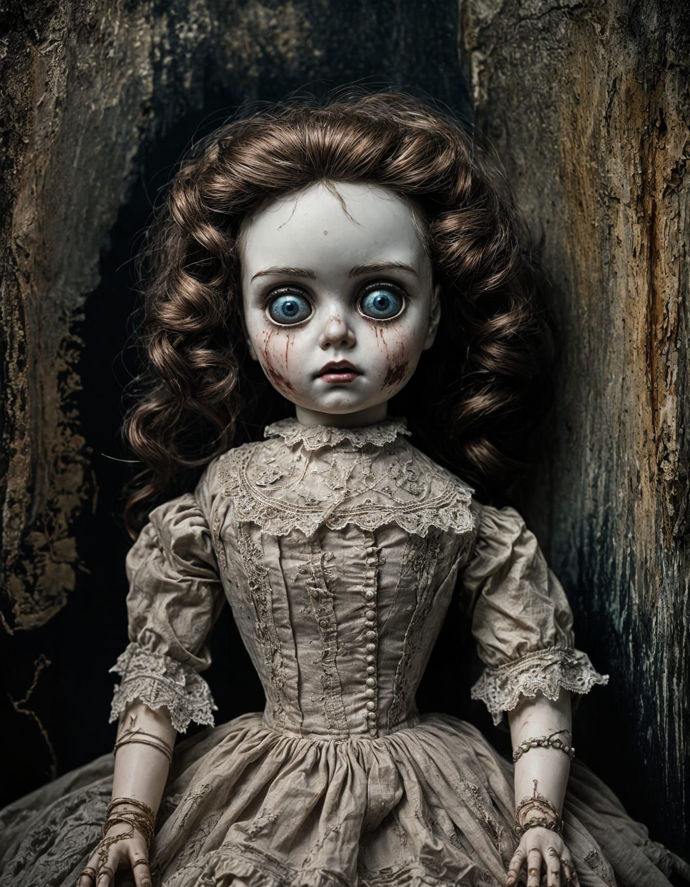 Terrifying Victorian Doll in Abandoned Asylum Painting