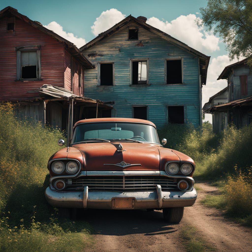 Overgrown Town: A Moody Vintage Film Photo