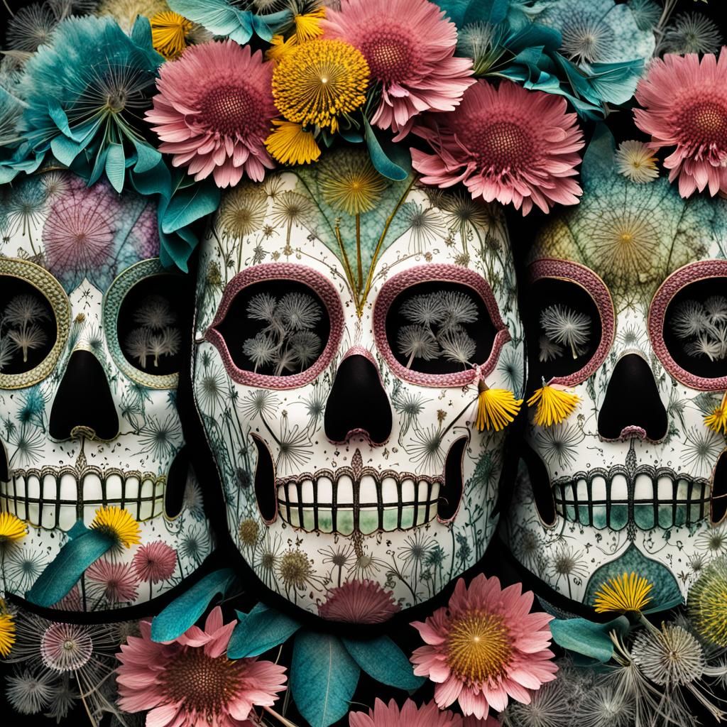 Fairy in Dandelion Mask with Rayograph Effect