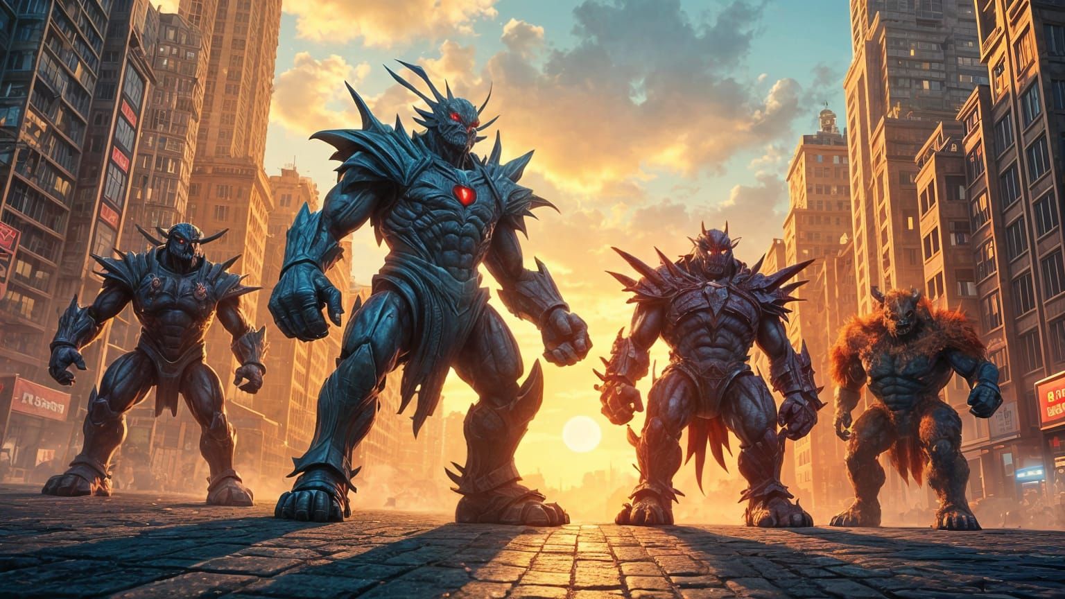 Hero Monsters Unite: Epic Gaming Heroes Pose in Citywide Pho...