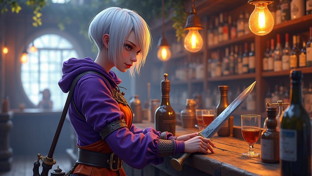 Vibrant Tavern Keeper in Pixelcut Style