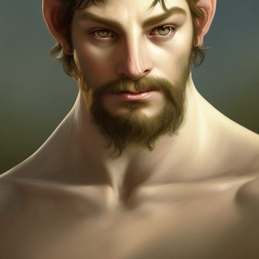 Detailed Portrait of Greek God Pan