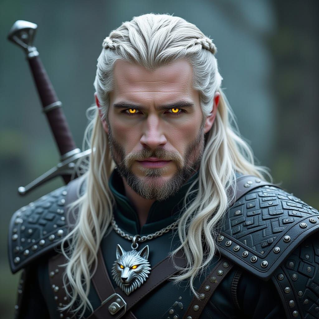 Geralt of Rivia Monster Fight: Digital Art