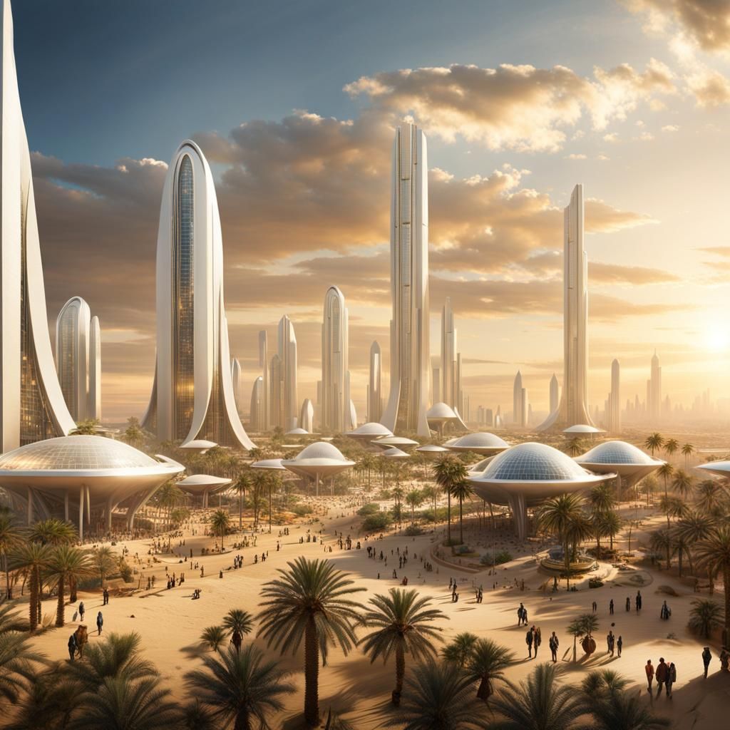Futuristic Desert City of 2030: A Technological Miracle