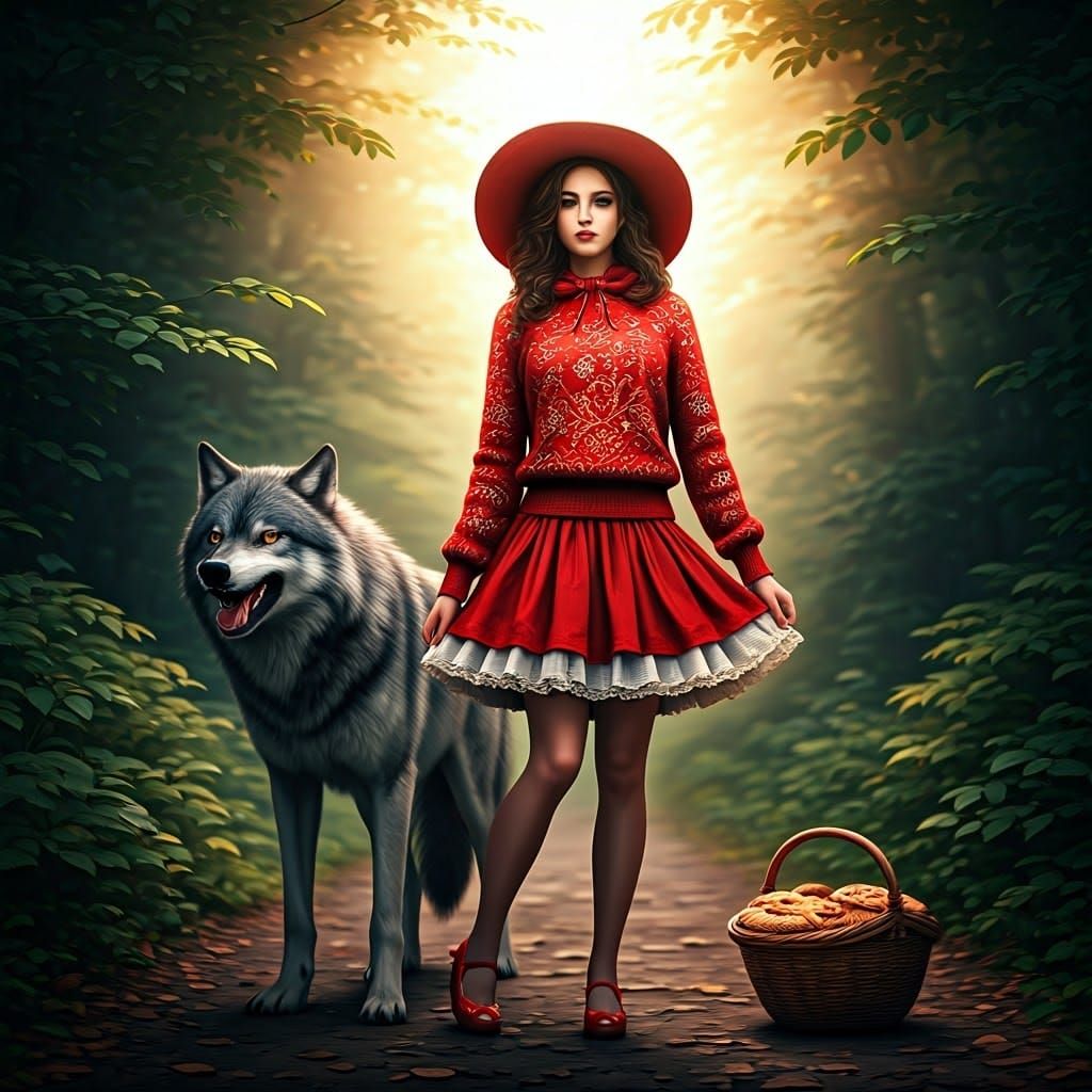 Little Red Riding Hood Meets the Wolf
