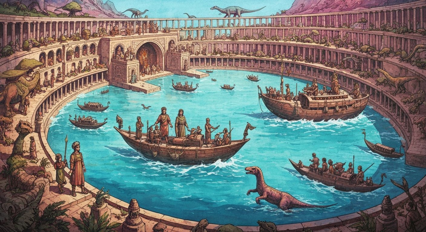 Atlantis Illustration with Impasto Watercolors and Bold Colo...