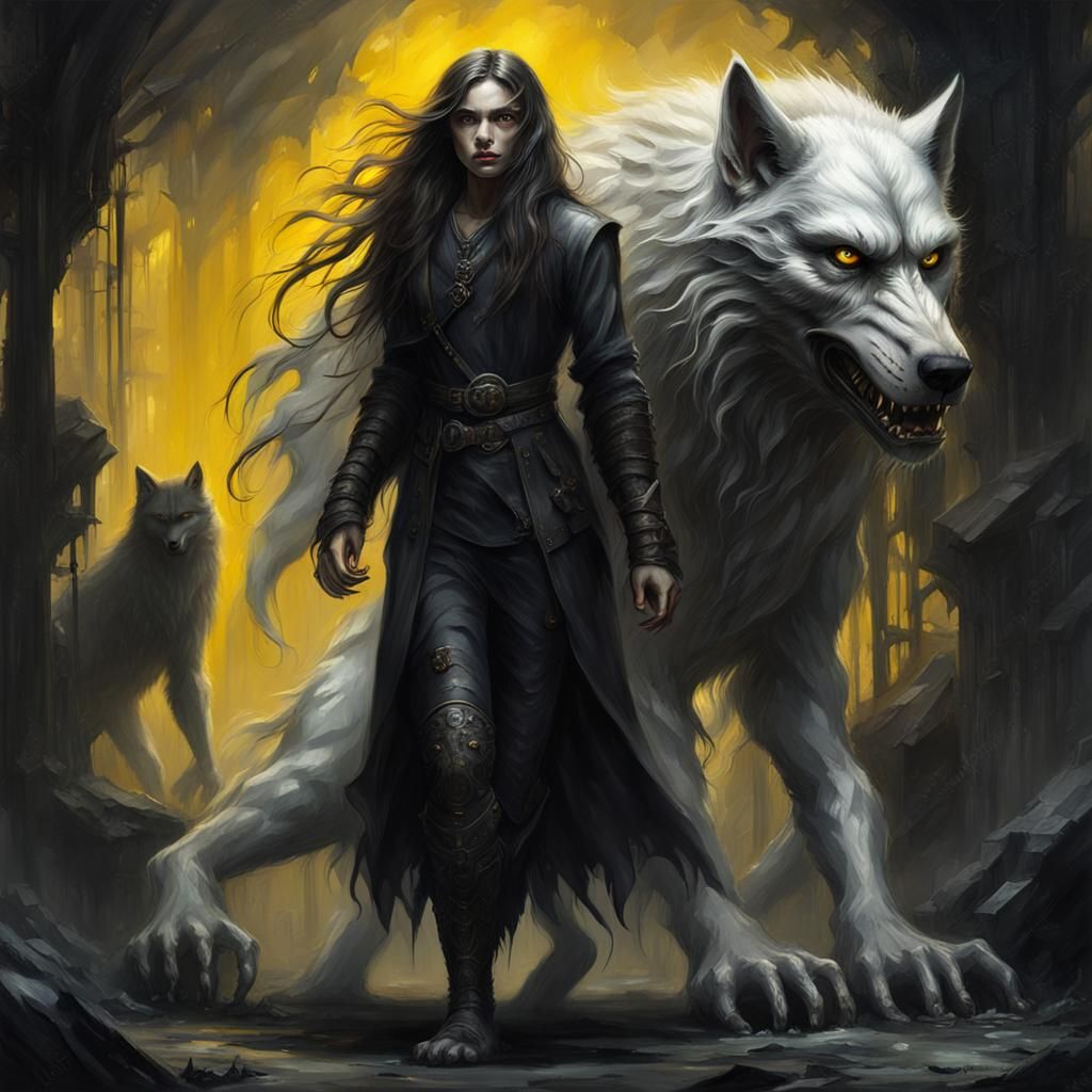 Noir 1920s Werewolf Character in Oil Painting Style