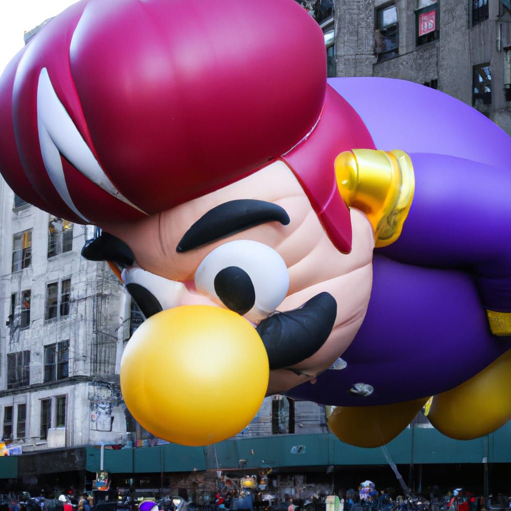 Wario Balloon in Macy's Thanksgiving Day Parade