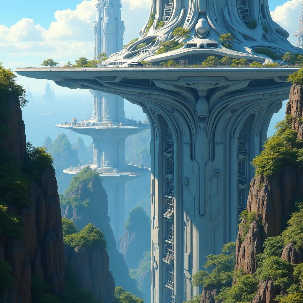 Neo-Tokyo: Futuristic City Above Ravaged Earth