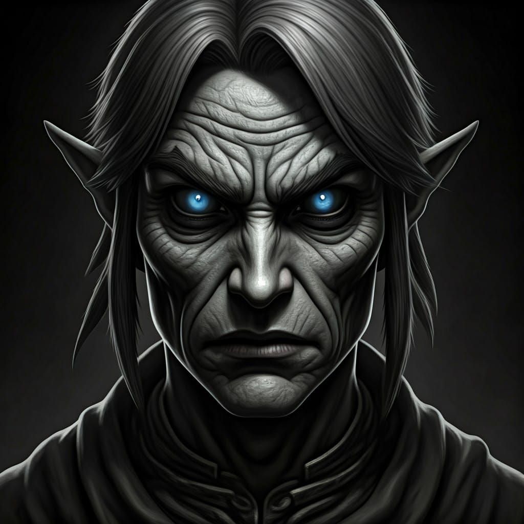 Twisted Dark Lord Link in Noir Horror Style