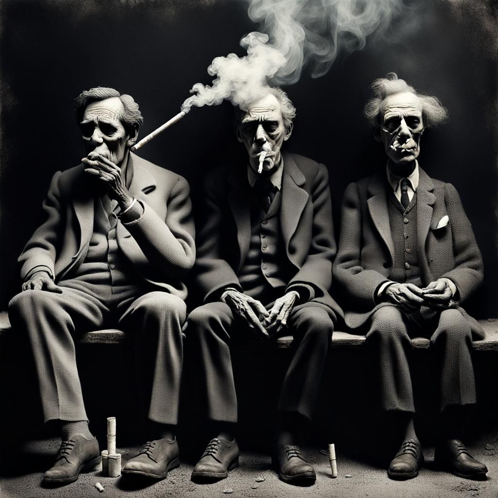 Smoker's Haunting Ash and Smoke Figures in 3D