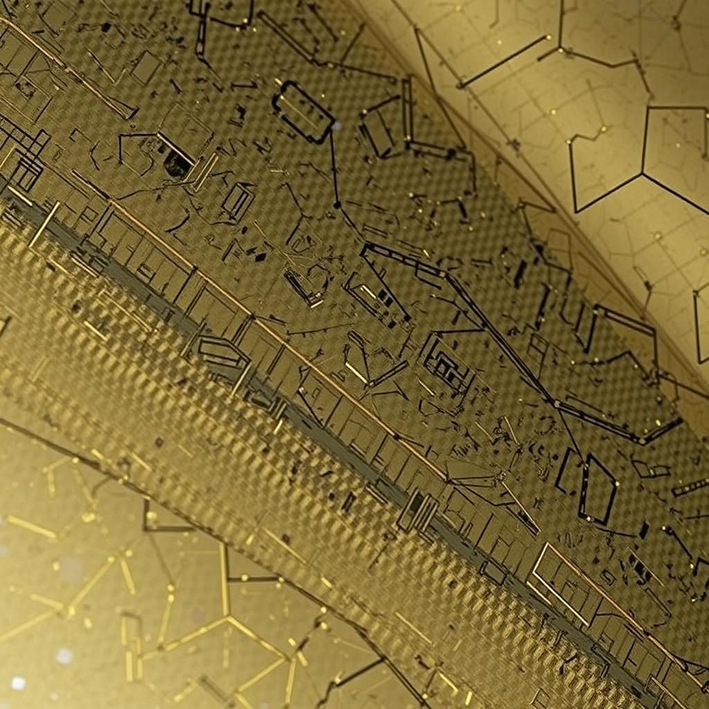 Futuristic Purple and Gold Laminate Surface