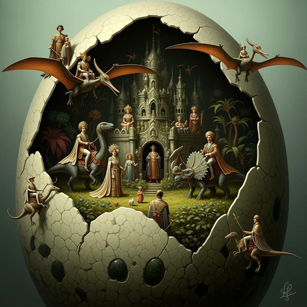 Dinosaur Egg Kingdom in Art Deco Style