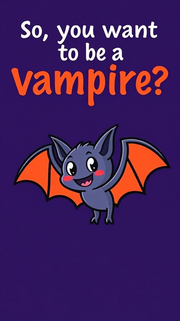 Vampire Brochure Cover with Cartoon Bat