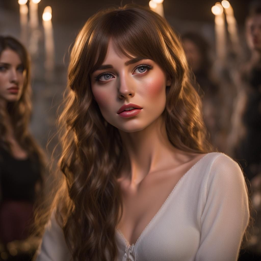 Hyperrealistic Portrait of a French Girl Singing Carmen