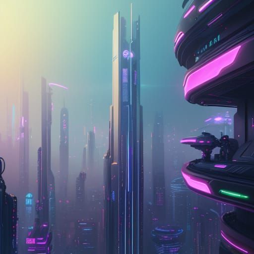 Utopian Dreamscape: Penacony's Futuristic Neon Cityscape