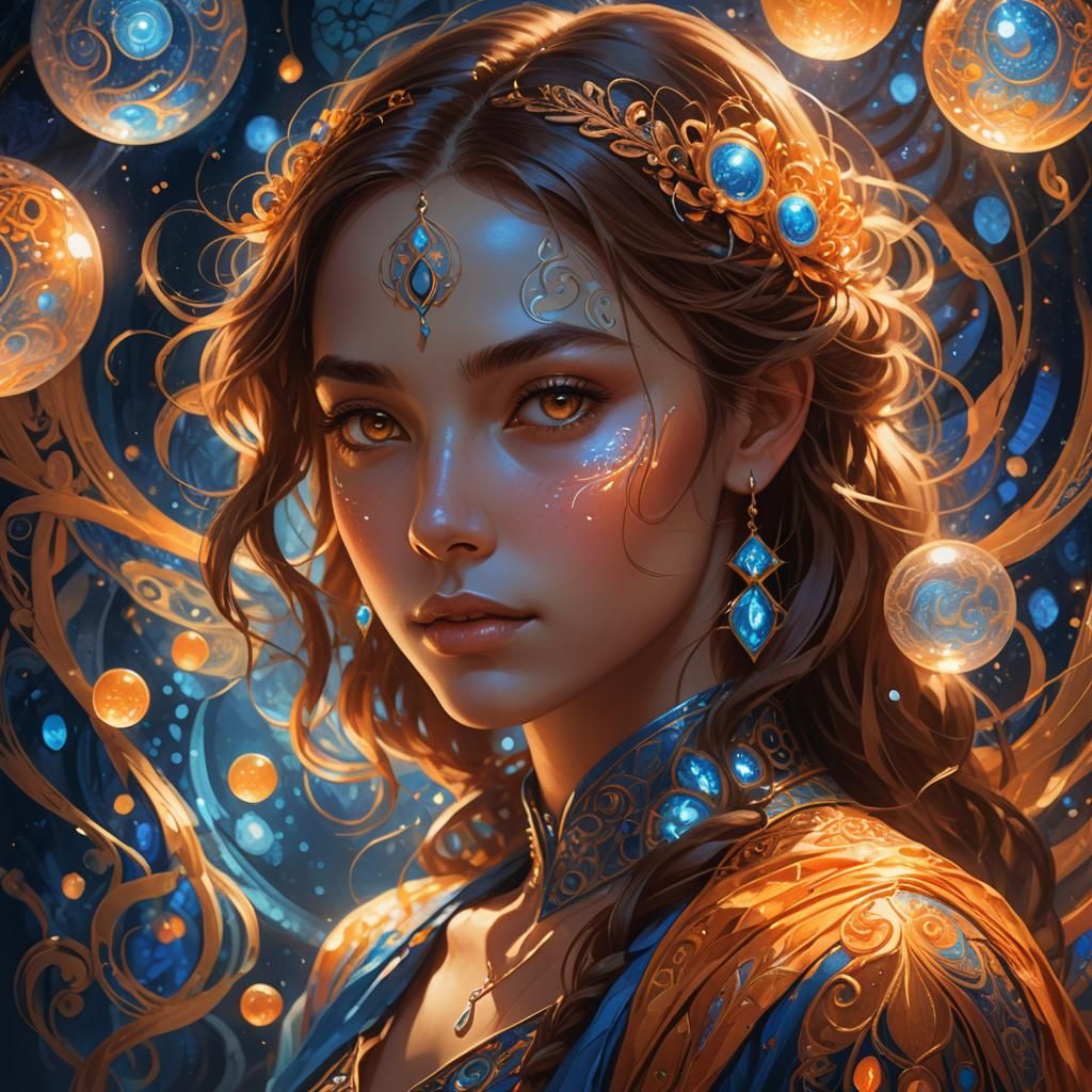 Magical Woman Portrait in Fantasy Style