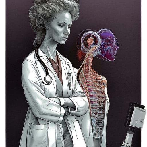 Doctor Attending Patient: Digital Art Concept