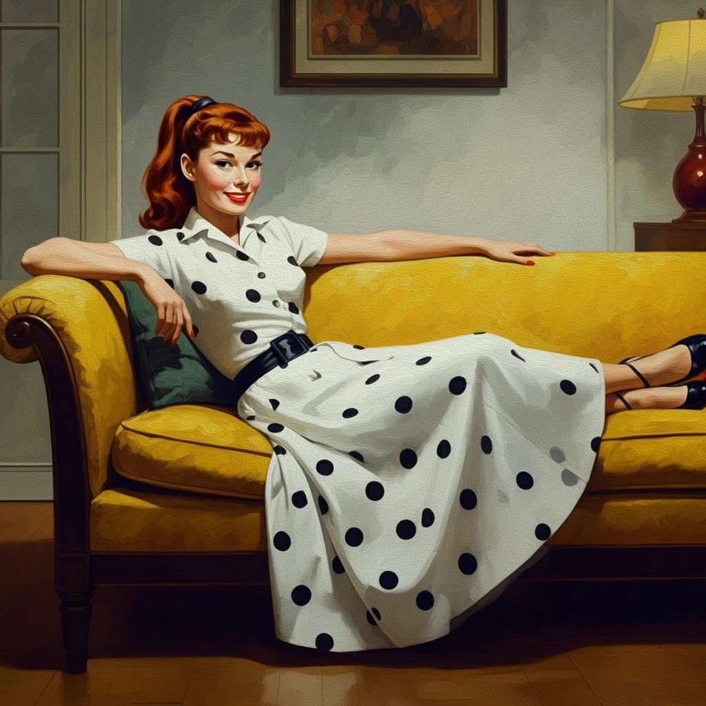 Impressionist Katherine Hepburn as 1950s Housewife