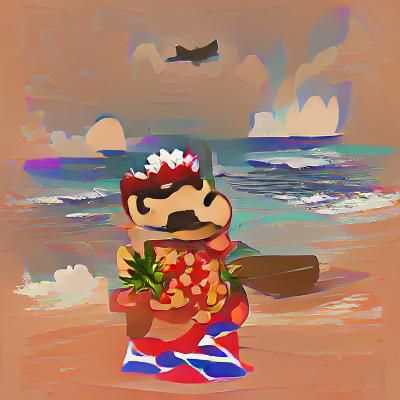 Hawaiian Mario on Tropical Island