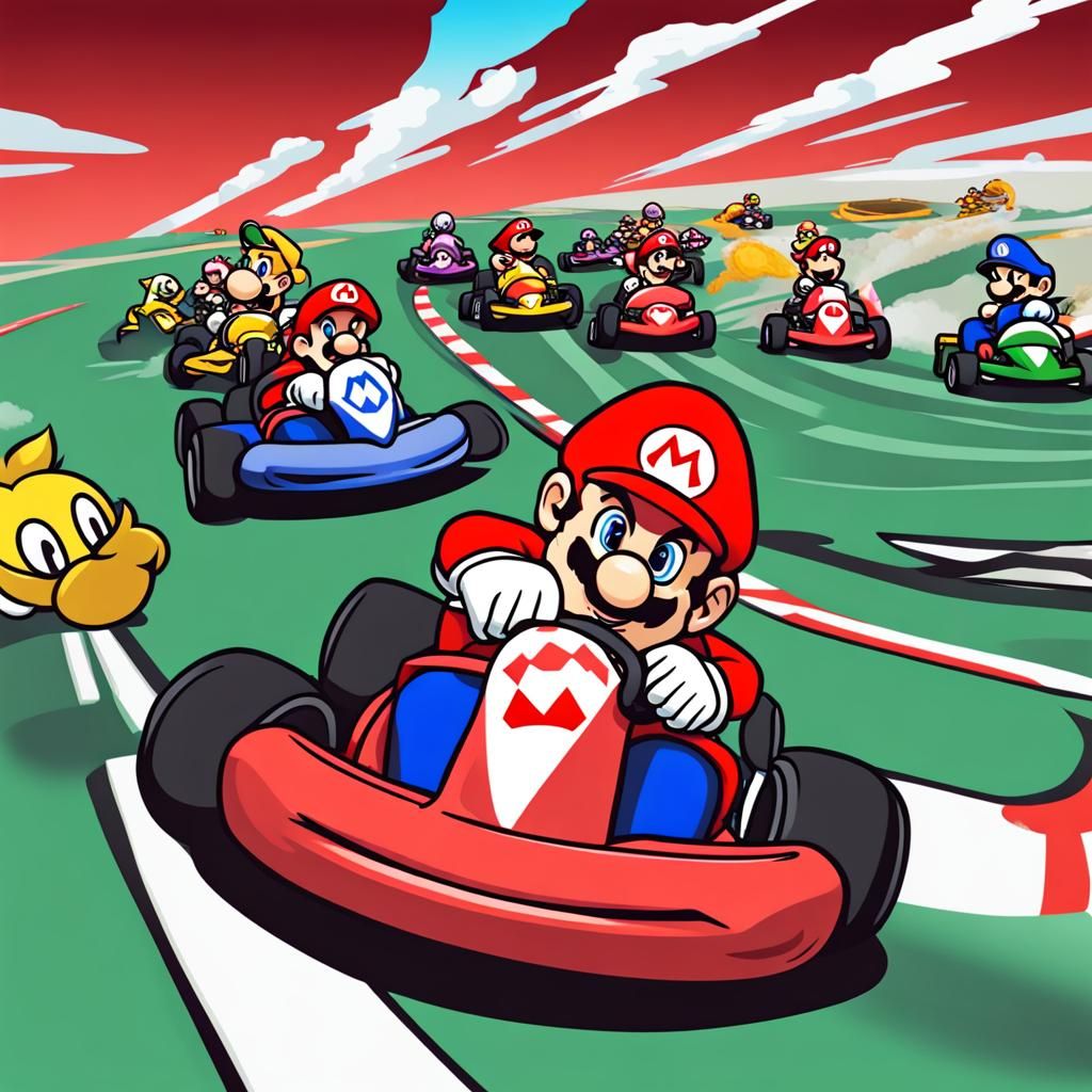 Mario Kart Racing Scene