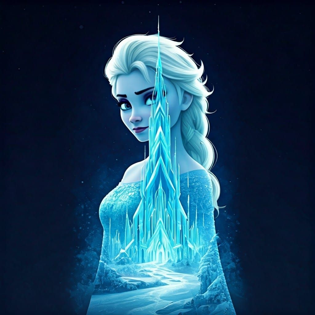 Double Exposure: Elsa and Ice Castle