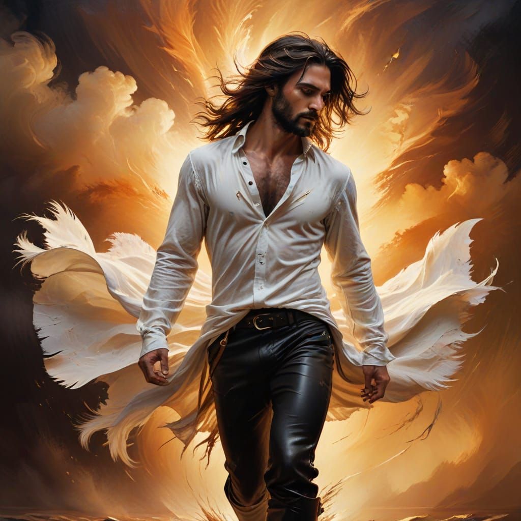Dramatic Baroque Portrait of a Man in Sunset Glow