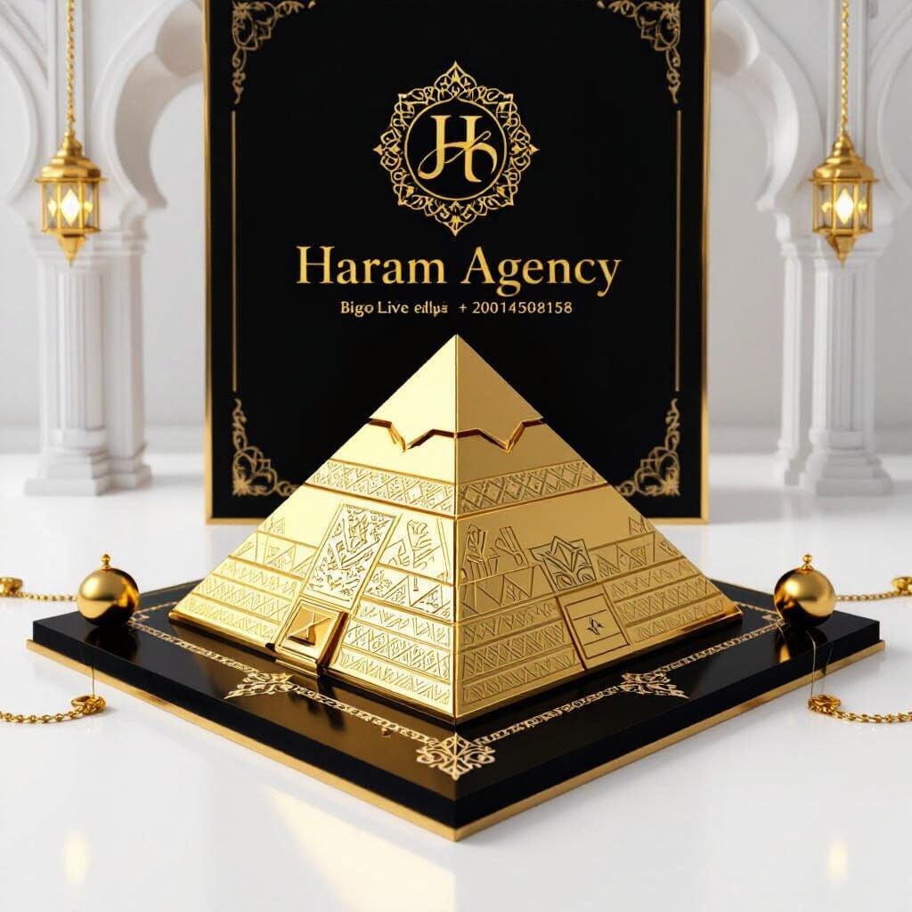 Majestic Golden Pyramid with Elegant Ornaments