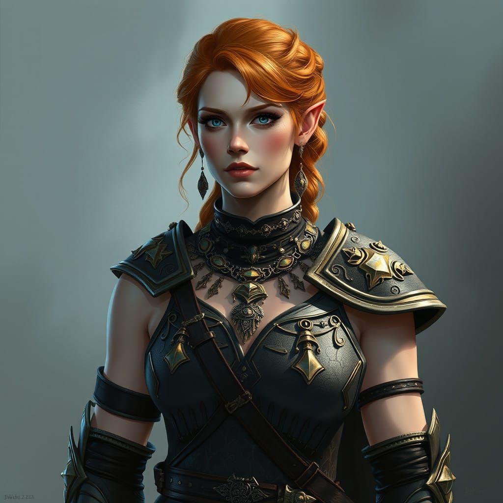 Half-Elf Warrior in Ornate Aldmeri Armor