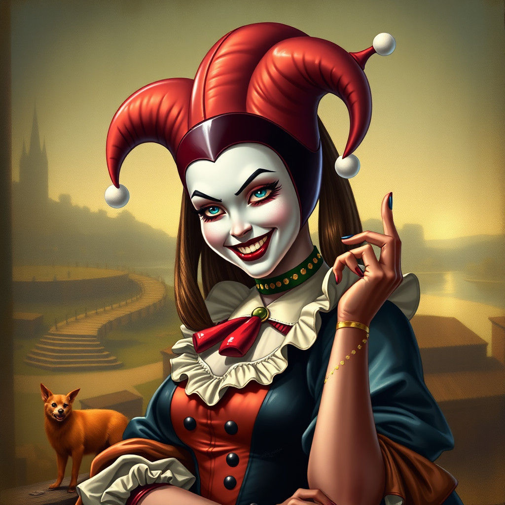 Harley Quinn as Mona Lisa, Renaissance Style