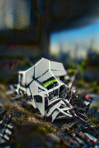 Hyperdetailed Geometric Organism in Black and White