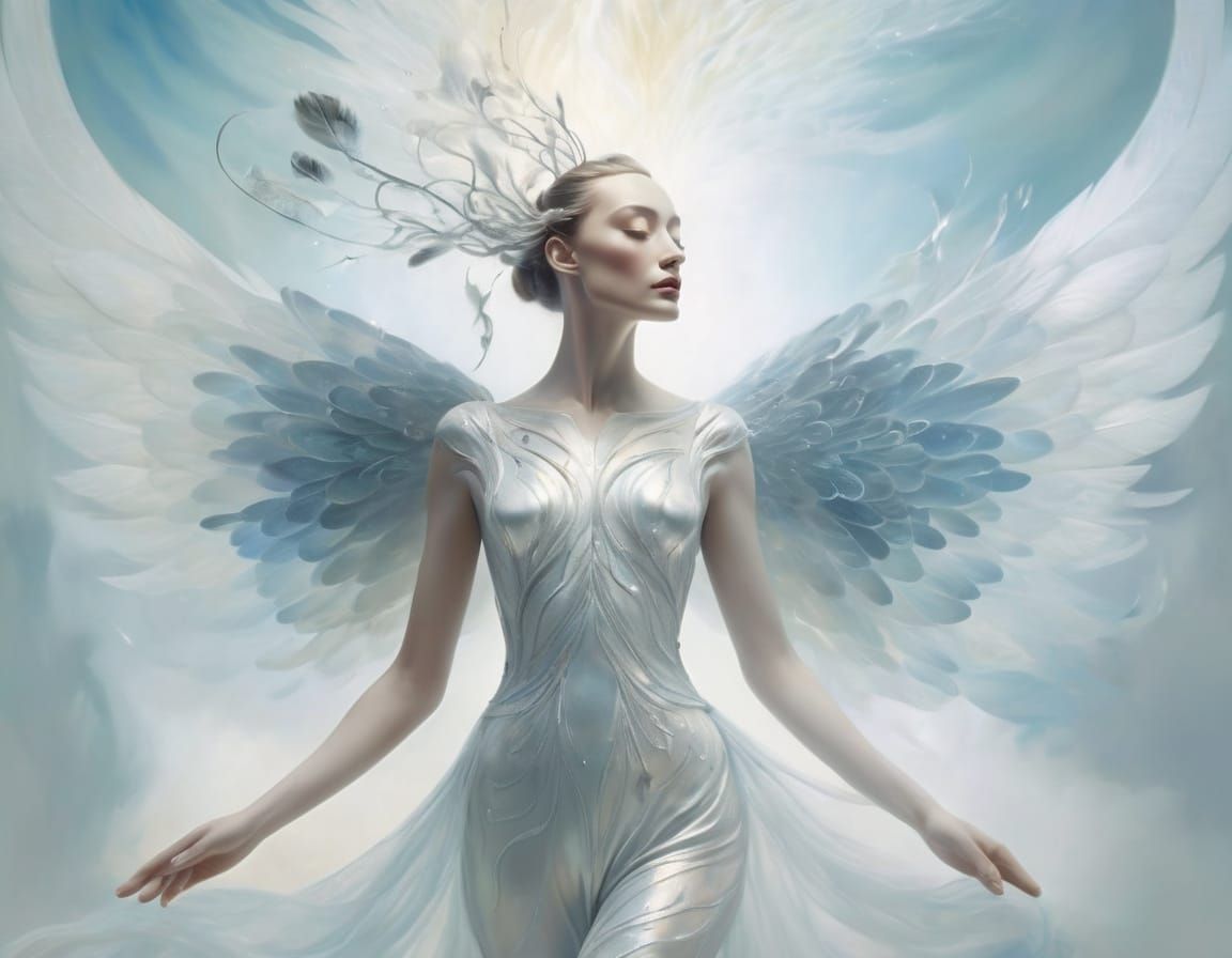 Surreal Celestial Spirit in Soft, Ethereal Light