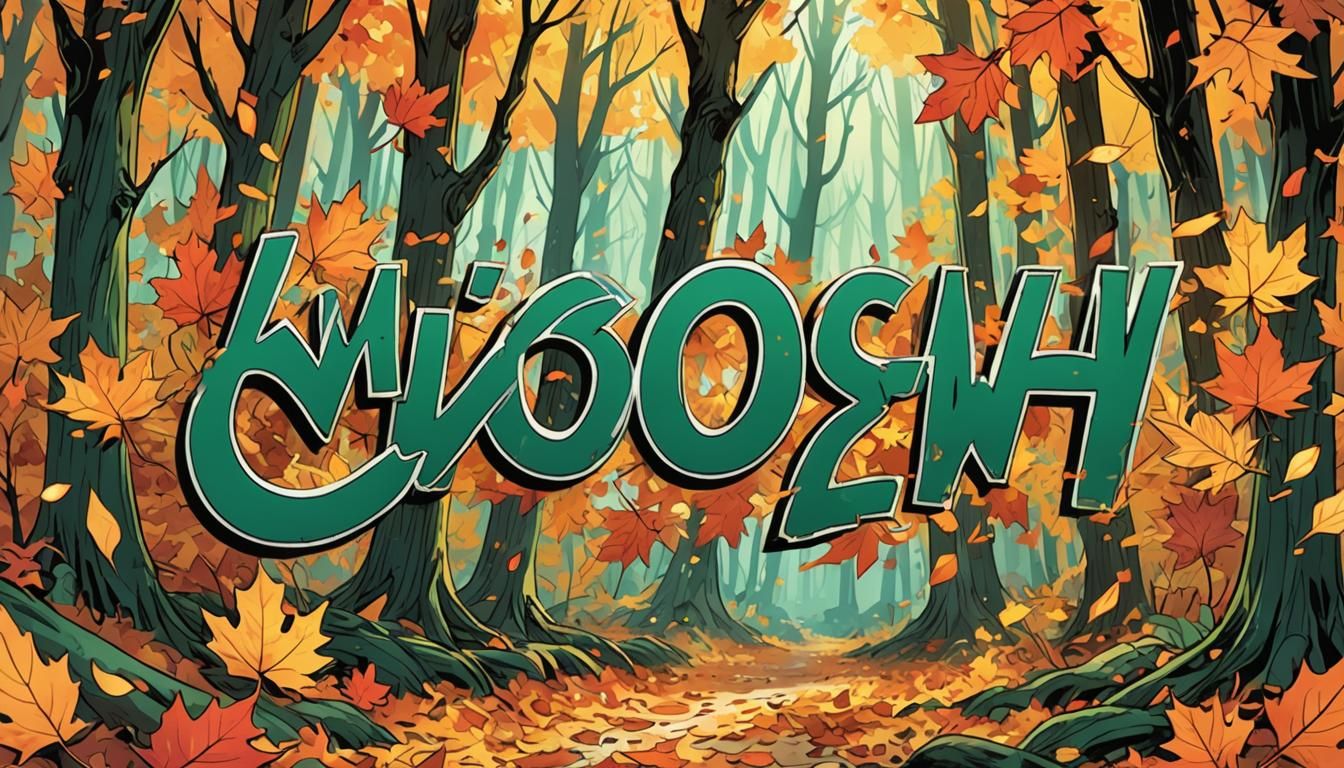 Dynamic Autumn Forest Illustration in Comic Book Style