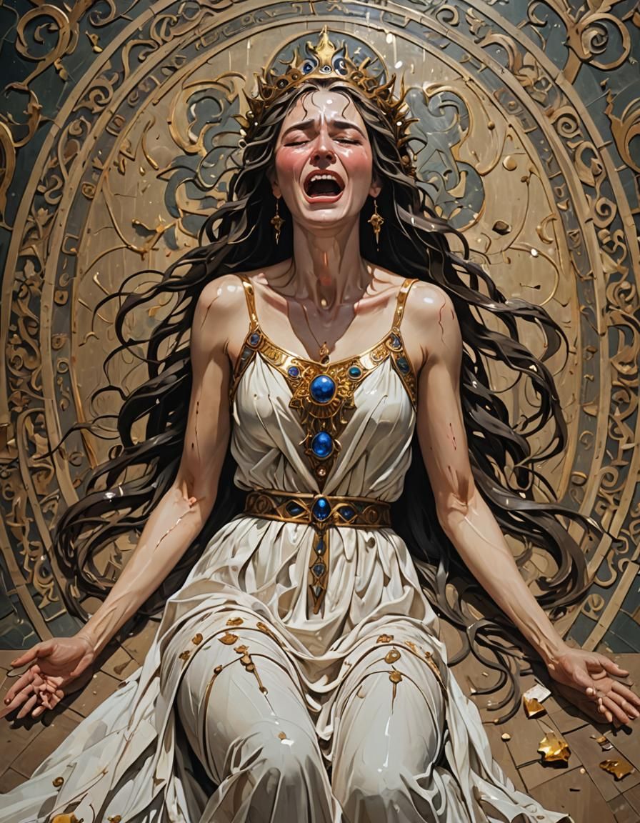 Weeping Goddess: A Vision of Sorrow and Despair