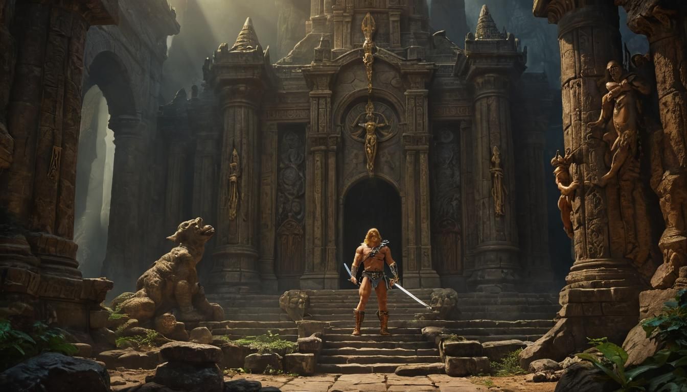 Eternal Temple in Dramatic Light, Digital Painting