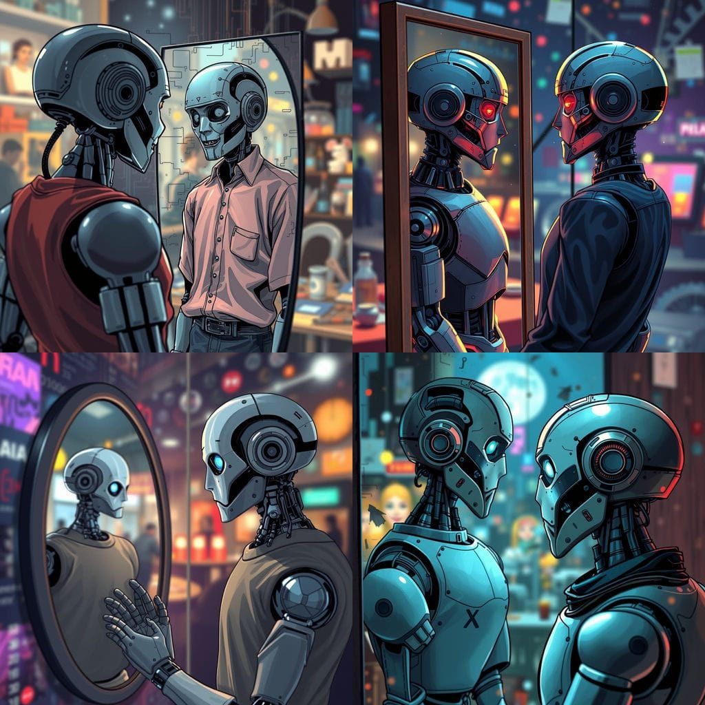 Robot's Reflection: Human Yearning in Comic Art