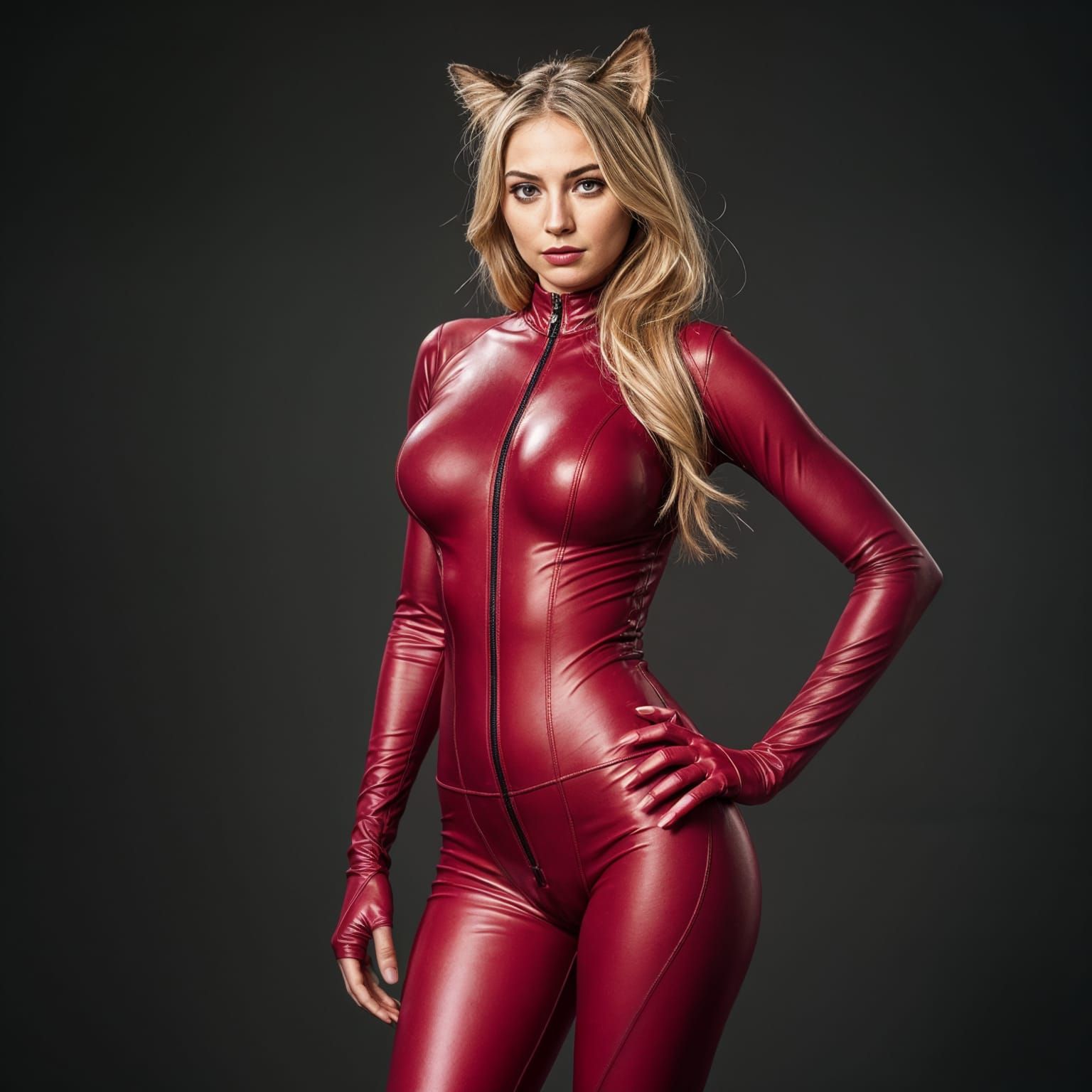 Woman in Catsuit: A Humorous AI Creation