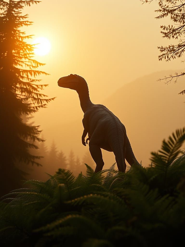 Majestic Dinosaur in Golden Light