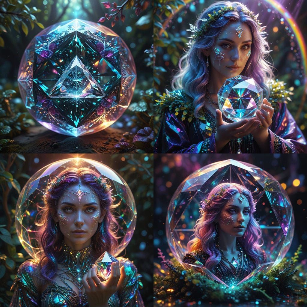 Isometric Diamond with Rainbow Light Hypersphere